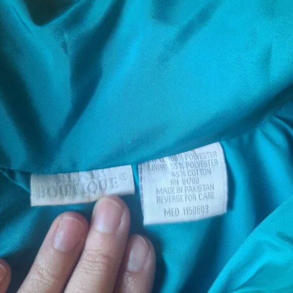 Vintage 80 90s Blair Boutique Windbreaker 2 Piece Set M Stud Blue Gold High Neck - Picture 6 of 10